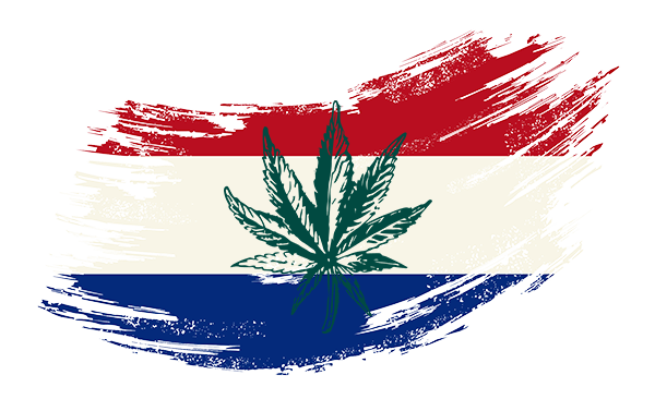 French flag with cannabis leaf